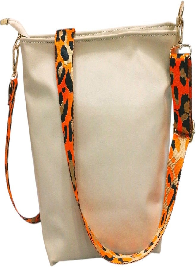 Poorak Beige Sling Bag with Detachable Orange Belt for Girls & Women - Image 1